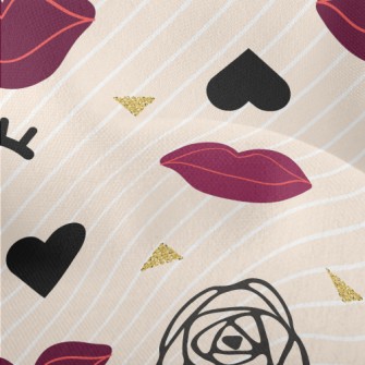 Closed Eyes And Red Lips Lightweight Performance Linen