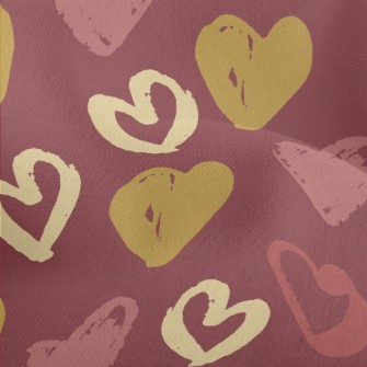 Crayon Doodle Hearts Lightweight Performance Linen