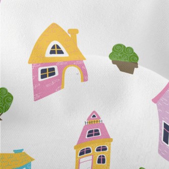Fairy Tale House Building Lightweight Performance Linen