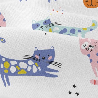 Contrast Color Childish Cat Modern Jersey