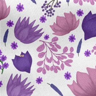 Elegant Blooming Flowers Jersey Backed Fleece