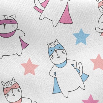 Super Cute Super Cat Jersey Backed Fleece