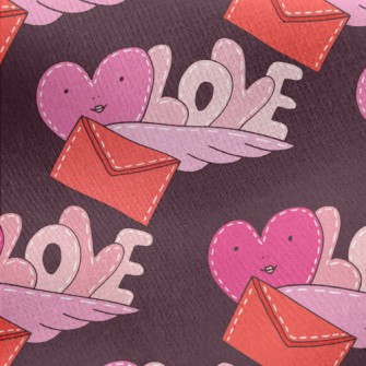 Hearts And Envelopes Jersey Backed Fleece