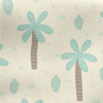 Cute Coconut Tree Jersey Backed Fleece