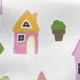 Fairy Tale House Building Jersey Backed Fleece