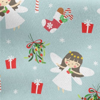 Christmas Pure White Angel Jersey Backed Fleece