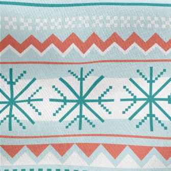 Snowflake Warm Christmas Jersey Backed Fleece