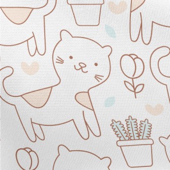 Adorable Spotted Cat Pongee