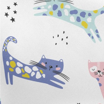 Contrast Color Childish Cat Pongee