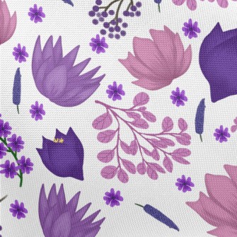 Elegant Blooming Flowers Pongee