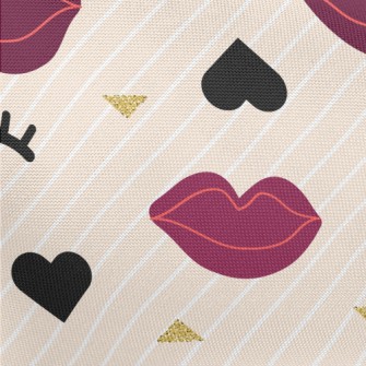 Closed Eyes And Red Lips Pongee