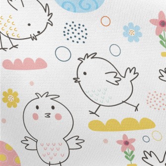 Lively Chick Painted Eggs Pongee