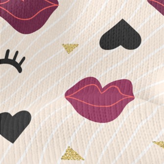 Closed Eyes And Red Lips Stretch Jersey