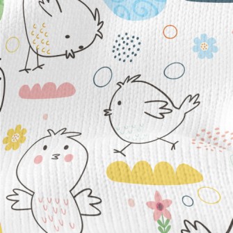 Lively Chick Painted Eggs Stretch Jersey