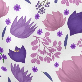 Elegant Blooming Flowers Lightweight Cotton Poplin