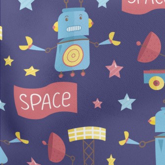 Robotic Space Satellite Lightweight Cotton Poplin