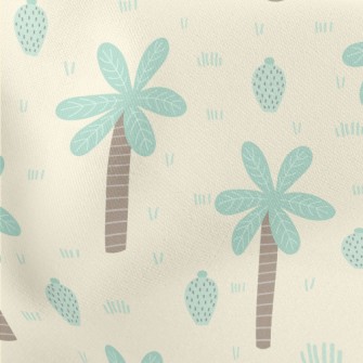 Cute Coconut Tree Lightweight Cotton Poplin
