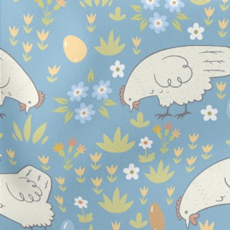 Hens Lay Eggs Lightweight Cotton Poplin
