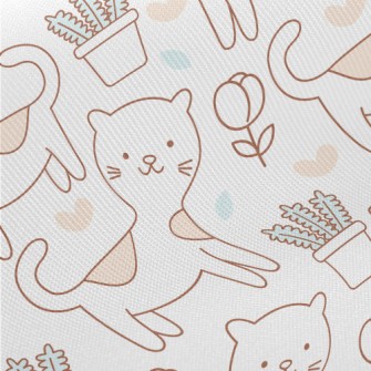 Adorable Spotted Cat Midweight Cotton Poplin