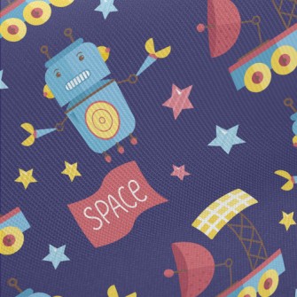 Robotic Space Satellite Midweight Cotton Poplin