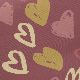 Crayon Doodle Hearts Midweight Cotton Poplin