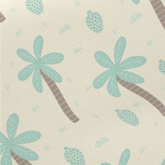 Cute Coconut Tree Midweight Cotton Poplin