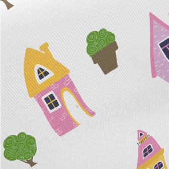 Fairy Tale House Building Midweight Cotton Poplin