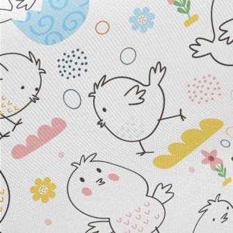 Lively Chick Painted Eggs Midweight Cotton Poplin