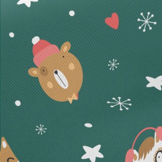 Animals Spend Christmas Well-b Midweight Cotton Poplin