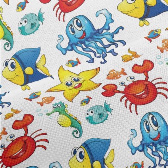 Colorful Cartoon Underwater Cr Performance Linen