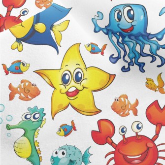 Colorful Cartoon Underwater Cr Micro Fleece