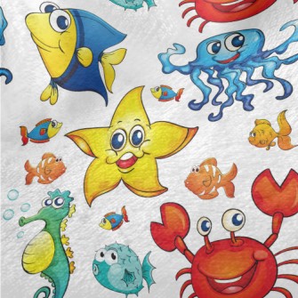 Colorful Cartoon Underwater Cr Minky