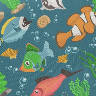 Colorful Underwater Fish Twill
