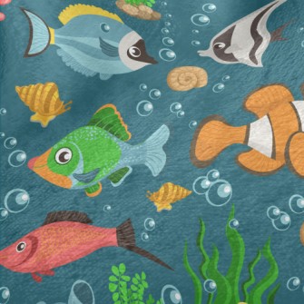 Colorful Underwater Fish Minky