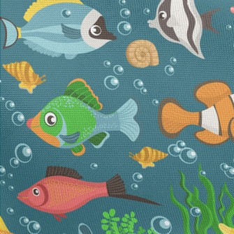 Colorful Underwater Fish Pongee