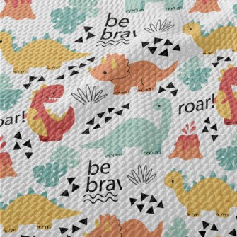 Lively Dinosaur Family Birdseye Piqué