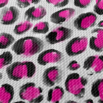 Watercolor Fluorescent Leopard Birdseye Piqué