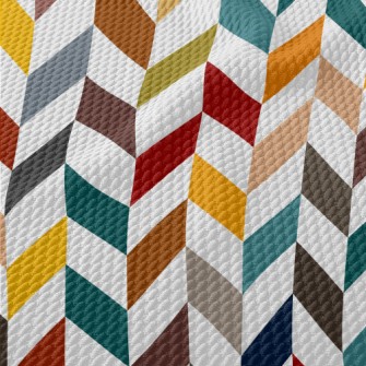 Colorful Oblique Rectangles Birdseye Piqué