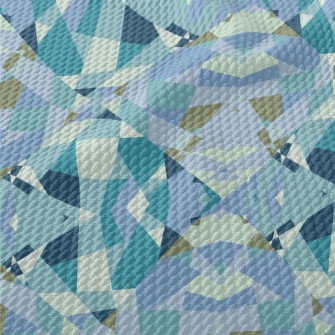 Irregular Patchwork Geometric  Birdseye Piqué