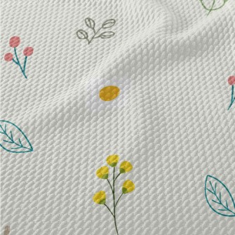 Mini Cute Flowers And Plants Birdseye Piqué