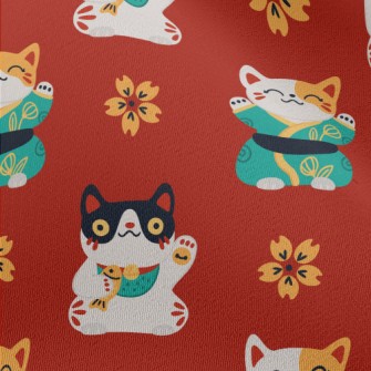 Lucky Cat And Sakura Chiffon