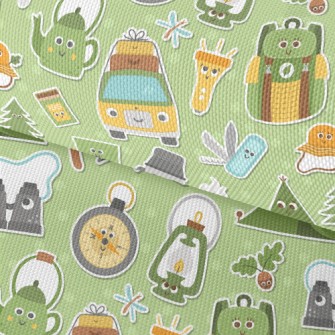 Cartoon Style Camping Fun Waterproof Oxford