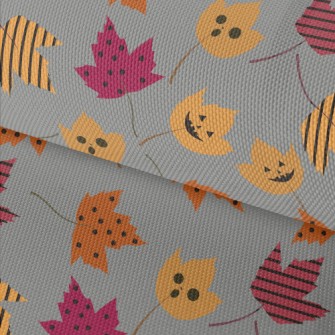 Funny Face Striped Maple Leaf Waterproof Oxford