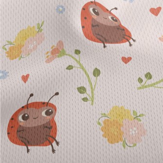 Cute Bee Ladybug Athletic Mesh Flat Back