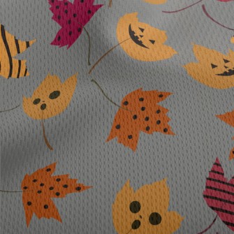 Funny Face Striped Maple Leaf Athletic Mesh Flat Back