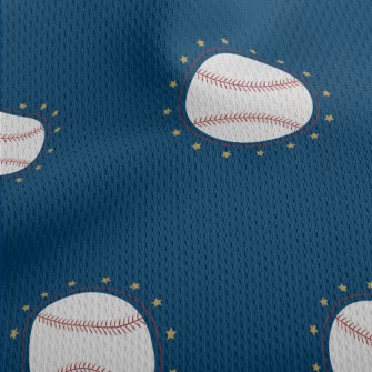 Baseball With Stars Around Athletic Mesh Flat Back