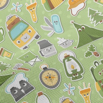 Cartoon Style Camping Fun Performance Linen