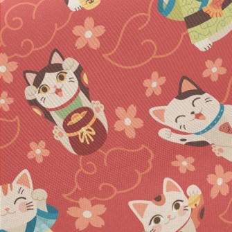 Japanese Kimono Lucky Cat Twill