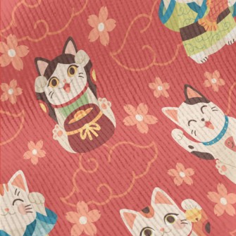 Japanese Kimono Lucky Cat Standard Corduroy