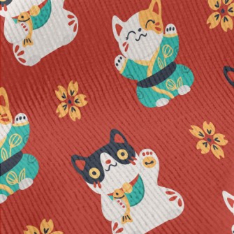 Lucky Cat And Sakura Standard Corduroy